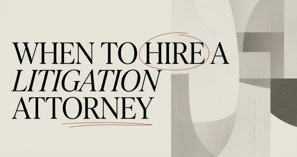 When to Hire a Litigation Attorney in Lebanon